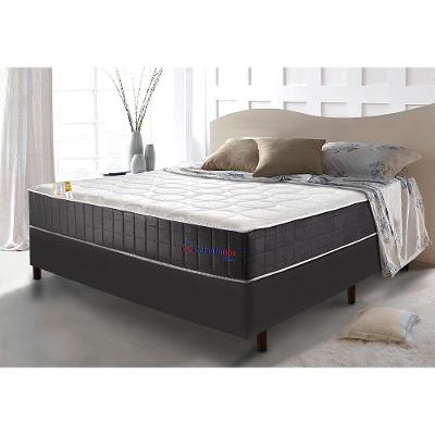 Conjunto Cama Box Casal com Molas Ensacadas Cama inBox Cloud Cinza 138x188x67