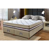 Conjunto Cama Box King de Molas Ensacadas Cama inBox Select Euro Soft 193x203x71 Bege - 1