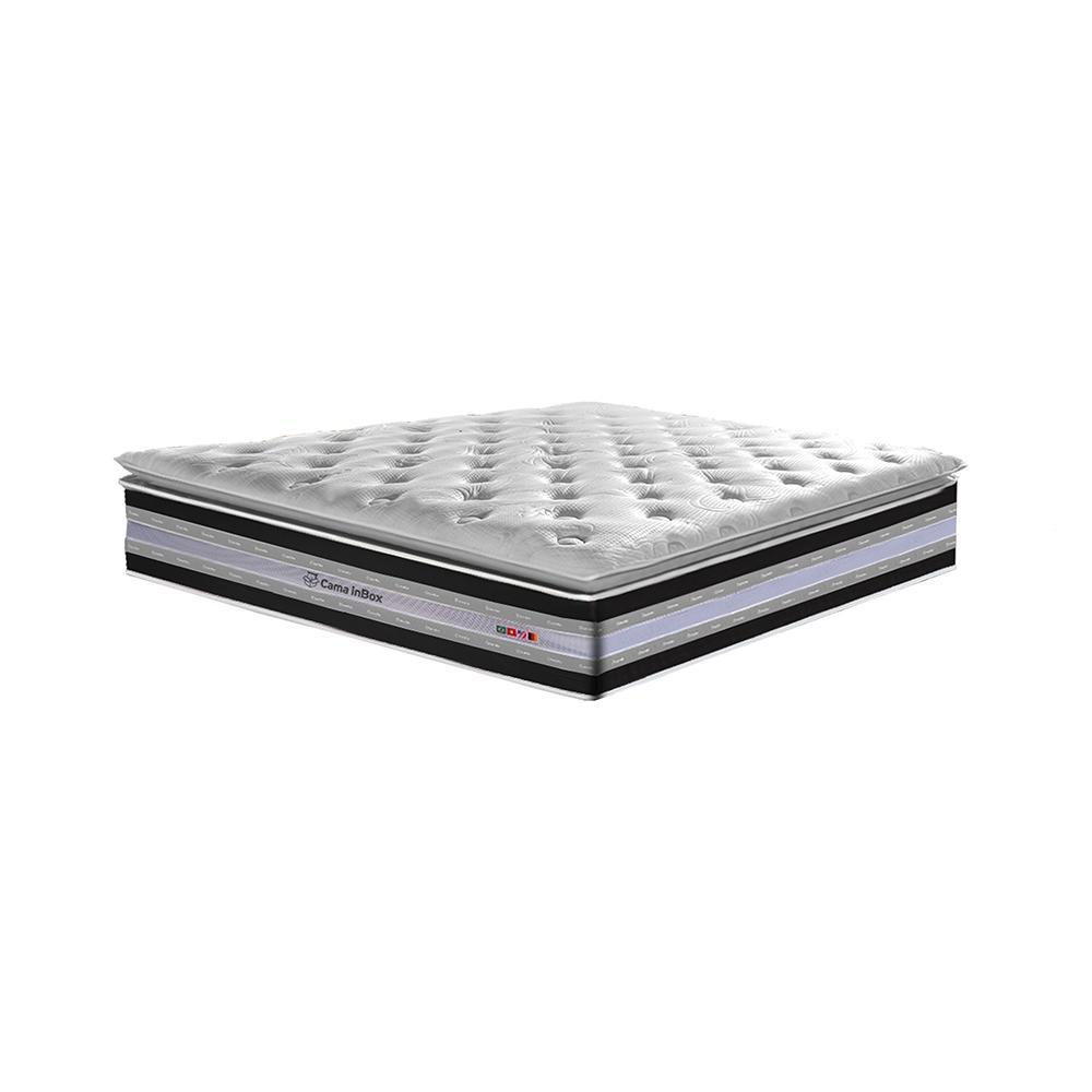 Conjunto Cama Box Casal de Molas Ensacadas D33 com Pillow TOP Cama inBox Select 138x188x71 Preto - 4