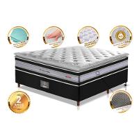 Conjunto Cama Box Casal de Molas Ensacadas D33 com Pillow TOP Cama inBox Select 138x188x71 Preto - 3
