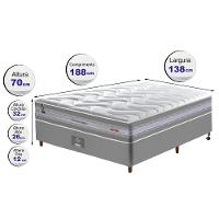 Conjunto Cama Box Casal de Molas Ensacadas D33 Cama inBox Select Firme 138x188x71 Cinza - 2