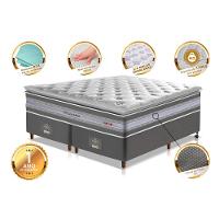 Conjunto Cama Box Queen de Molas Ensacadas D33 com Pillow TOP Cama inBox Select 158x198x71 Cinza - 3