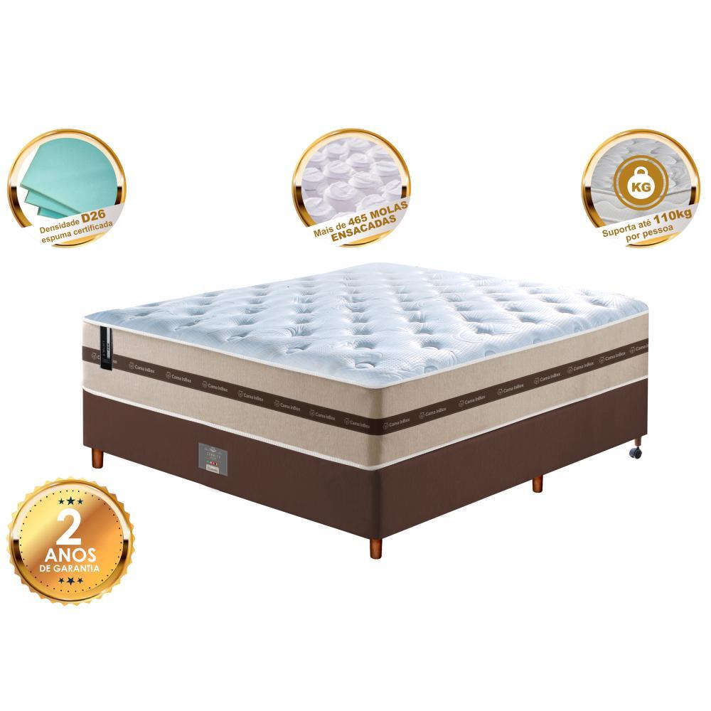 Conjunto Cama Box Casal de Molas Ensacadas Cama inBox Select Basic 138x188x65 Bege - 3
