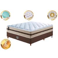 Conjunto Cama Box Casal de Molas Ensacadas Cama inBox Select Basic 138x188x65 Bege - 3