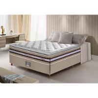 Conjunto Cama Box Casal de Molas Ensacadas D33 com Pillow TOP Cama inBox Select 138x188x71 Bege - 1