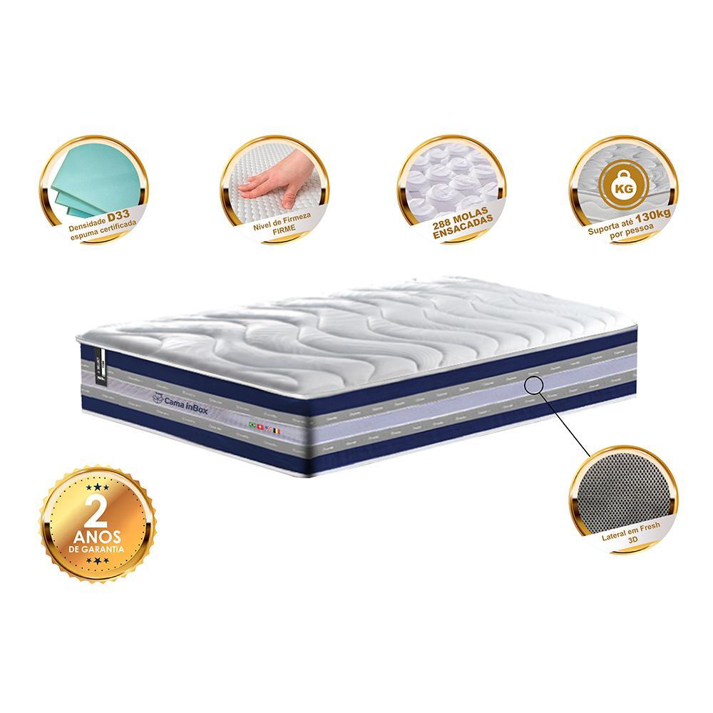 Colchão Solteiro de Molas Ensacadas D33 Cama inBox Select Firme 88x188x32 Azul - 3