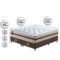 Conjunto Cama Box Queen de Molas Ensacadas Cama inBox Select Basic 158x198x65 Bege - 2