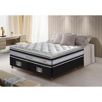 Conjunto Cama Box King de Molas Ensacadas D33 com Pillow TOP Cama inBox Select 193x203x71 Preto - 1