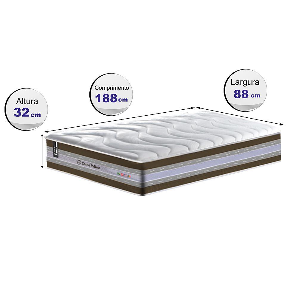 Colchão Solteiro de Molas Ensacadas D33 Cama inBox Select Firme 88x188x32 Café - 2
