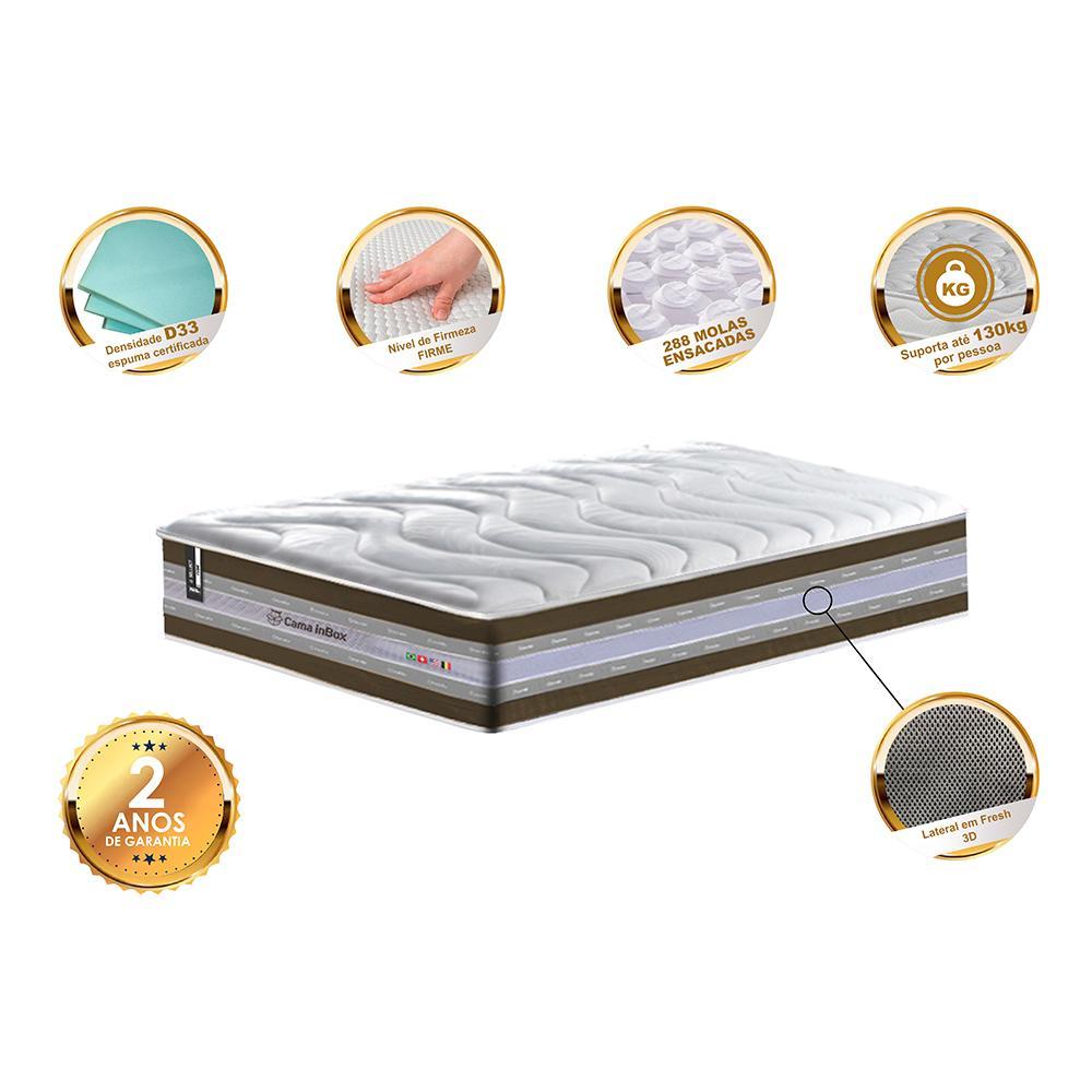 Colchão Solteiro de Molas Ensacadas D33 Cama inBox Select Firme 88x188x32 Café - 3