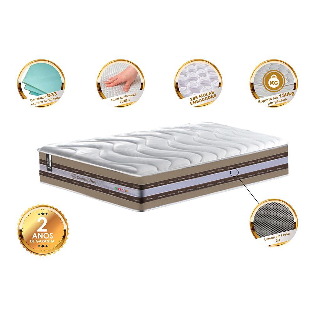 Colchão Solteiro de Molas Ensacadas D33 Cama inBox Select Firme 88x188x32 Bege - 3