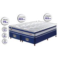 Conjunto Cama Box King de Molas Ensacadas D33 Cama inBox Select Firme 193x203x71 Azul - 2