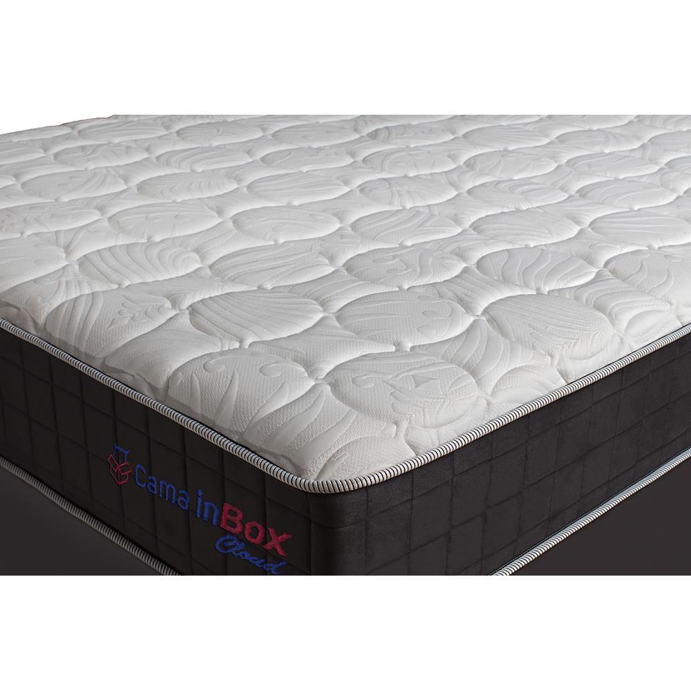 Conjunto Cama Box Queen com Molas Ensacadas Cama inBox Cloud Cinza 158x198x67 - 4