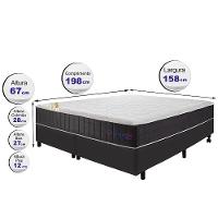 Conjunto Cama Box Queen com Molas Ensacadas Cama inBox Cloud Cinza 158x198x67 - 2
