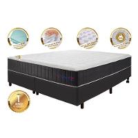 Conjunto Cama Box Queen com Molas Ensacadas Cama inBox Cloud Cinza 158x198x67 - 3