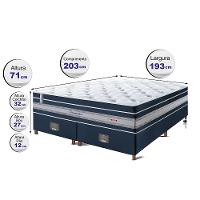Conjunto Cama Box King de Molas Ensacadas Cama inBox Select Euro Soft 193x203x71 Azul - 2