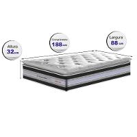 Colchão Solteiro de Molas Ensacadas D33 com Pillow TOP Cama inBox Select 88x188x32 Preto - 2