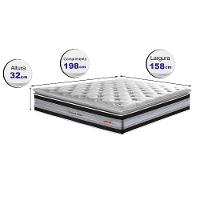 Colchão Queen de Molas Ensacadas D33 com Pillow TOP Cama inBox Select 158x198x32 Preto - 2