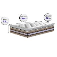 Colchão Solteiro de Molas Ensacadas D33 com Pillow TOP Cama inBox Select 88x188x32 Bege - 2