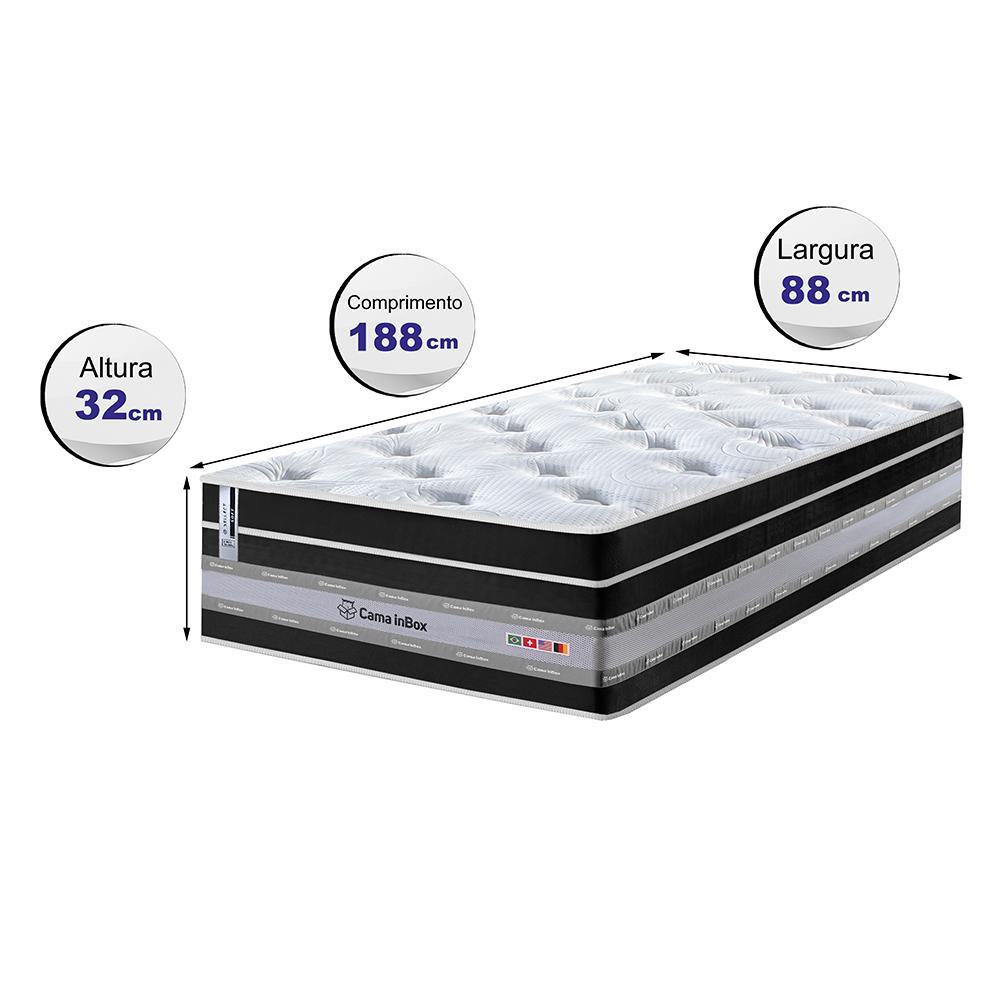 Colchão Solteiro de Molas Ensacadas Cama inBox Select Euro Soft 88x188x32 Preto - 2