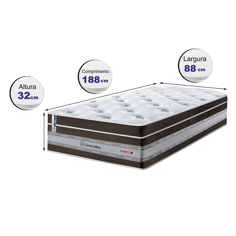 Colchão Solteiro de Molas Ensacadas Cama inBox Select Euro Soft 88x188x32 Café - 2