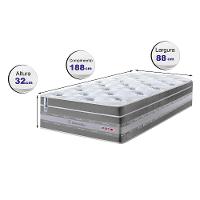 Colchão Solteiro de Molas Ensacadas Cama inBox Select Euro Soft 88x188x32 Cinza - 2