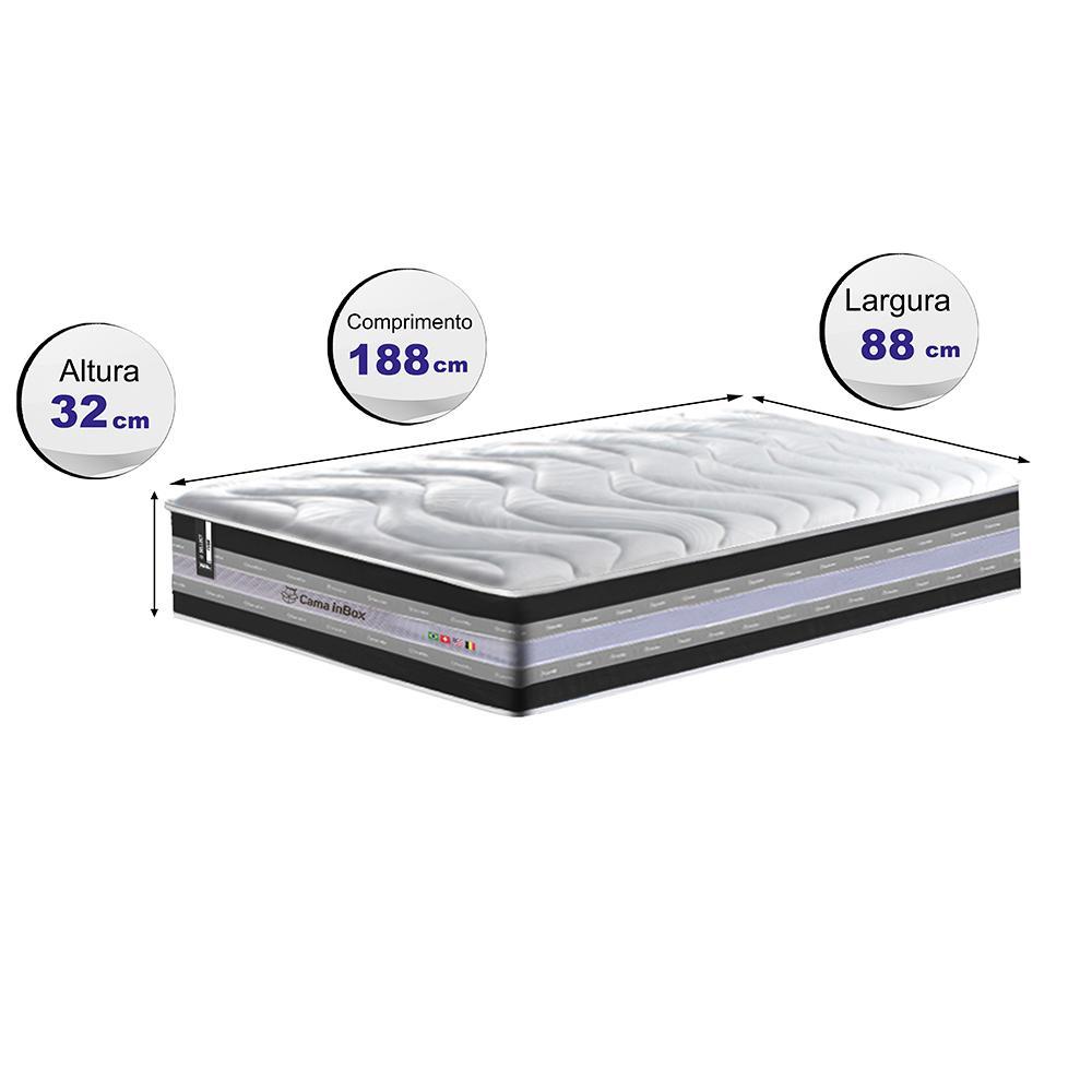 Colchão Solteiro de Molas Ensacadas D33 Cama inBox Select Firme 88x188x32 Preto - 2