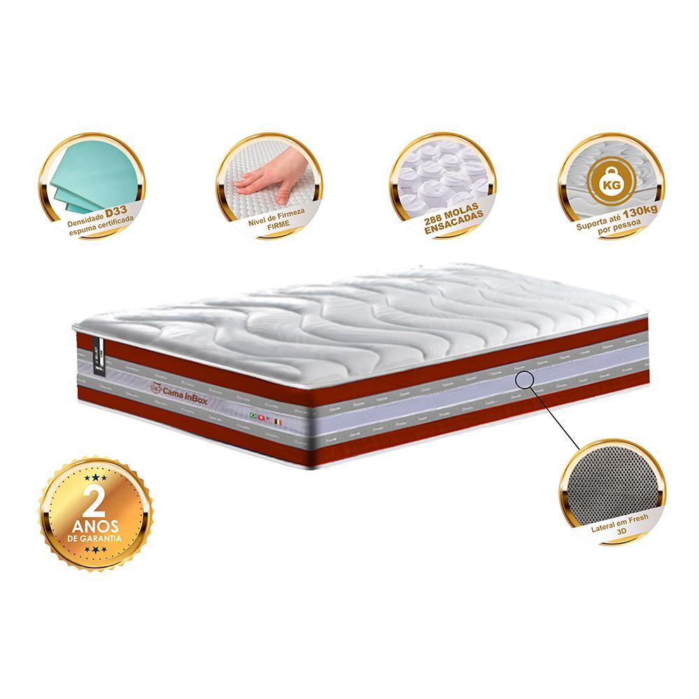 Colchão Solteiro de Molas Ensacadas D33 Cama inBox Select Firme 88x188x32 Vermelho - 3