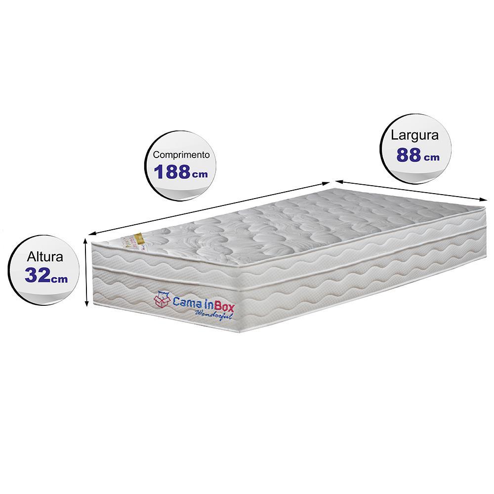 Colchão Solteiro com Molas Ensacadas Cama inBox Wonderful Branco 88x188x32 - 3