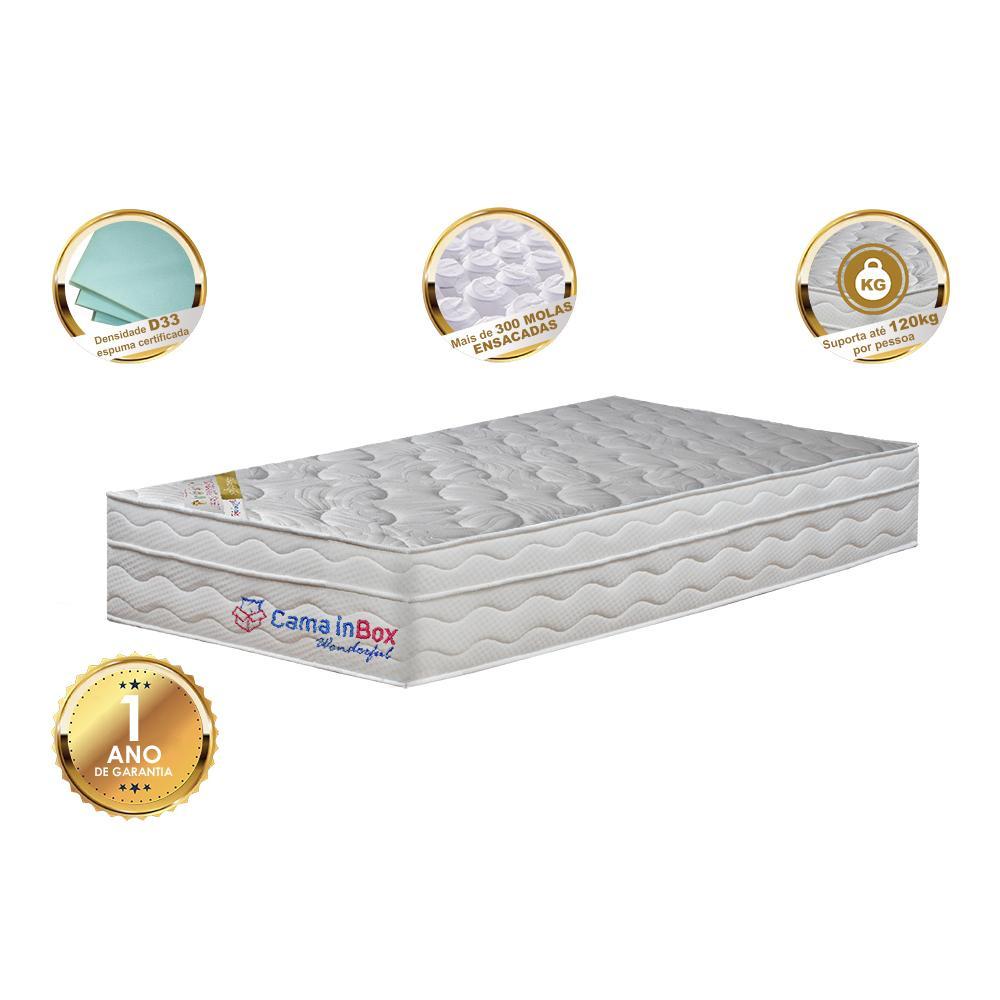 Colchão Solteiro com Molas Ensacadas Cama inBox Wonderful Branco 88x188x32 - 4