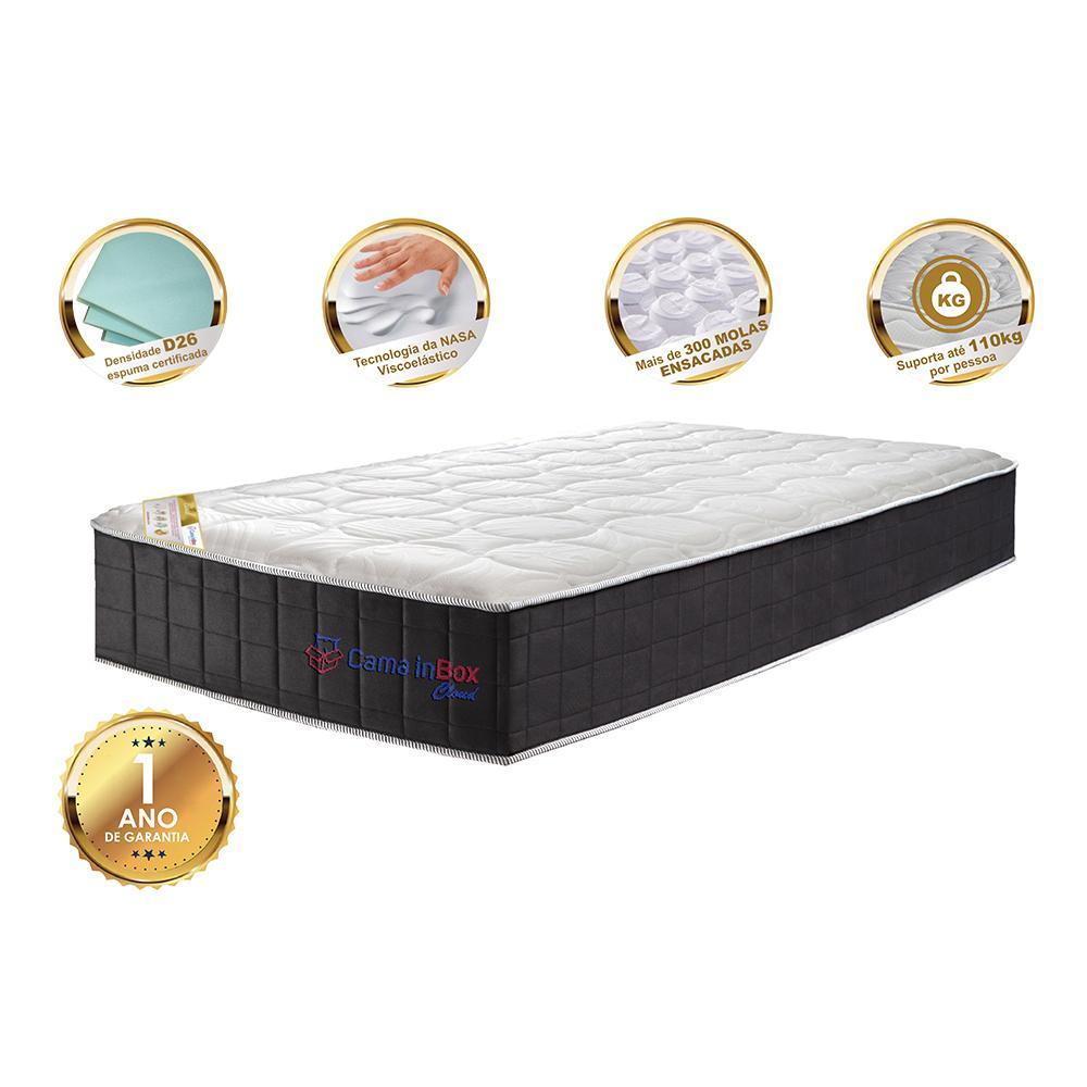 Colchão Solteiro com Molas Ensacadas Cama inBox Cloud Cinza 88x188x28 - 4