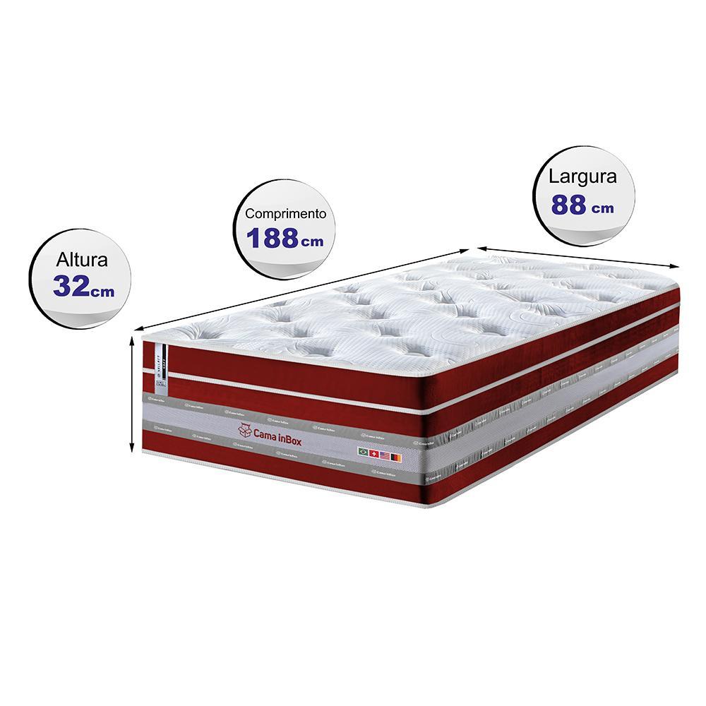 Colchão Solteiro de Molas Ensacadas Cama inBox Select Euro Soft 88x188x32 Vermelho - 2