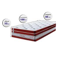 Colchão Solteiro de Molas Ensacadas Cama inBox Select Euro Soft 88x188x32 Vermelho - 2