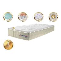 Colchão Solteiro com Molas Ensacadas Cama inBox Cloud Bege 88x188x28