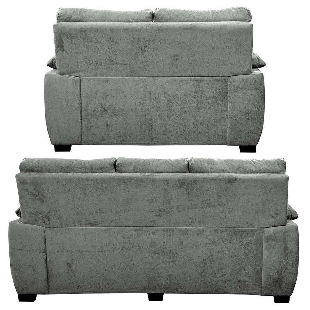 Conjunto Sofá Luxemburgo 3 E 2 Lugares 1,52m e 2,02m Suede Cinza - 2