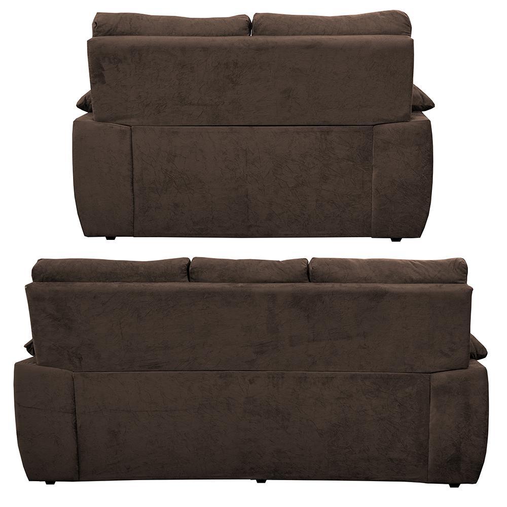 Conjunto Sofá Luxemburgo 3 E 2 Lugares 1,52m e 2,02m Suede Café - 6