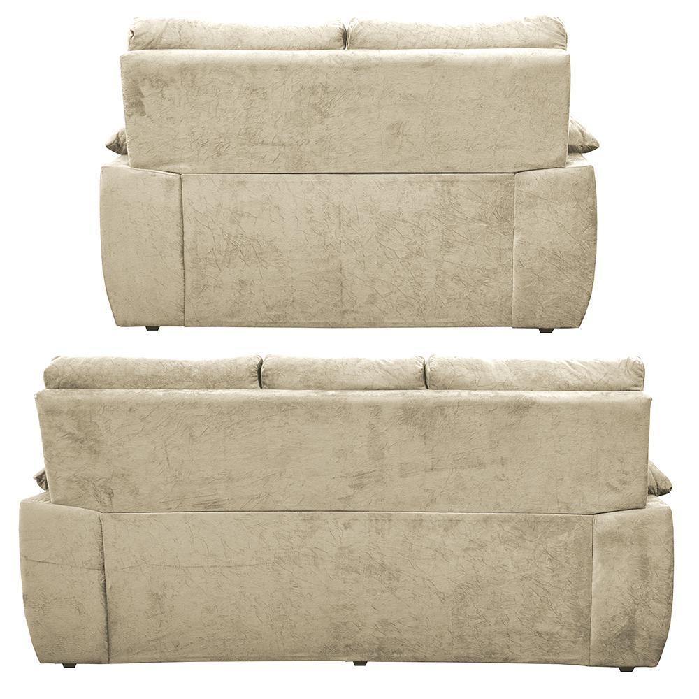 Conjunto Sofá Luxemburgo 3 E 2 Lugares 1,52m e 2,02m Suede Bege - 6
