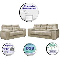 Conjunto Sofá Luxemburgo 3 E 2 Lugares 1,52m e 2,02m Suede Bege - 3