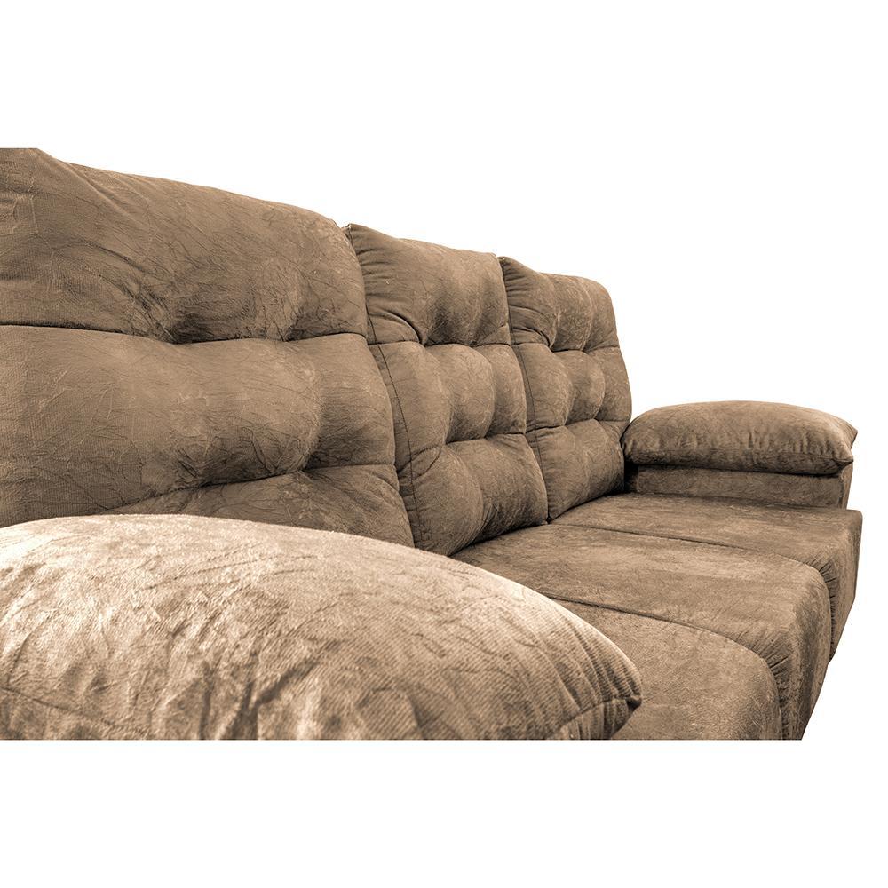 Conjunto Sofá Luxemburgo 3 E 2 Lugares 1,52m e 2,02m Suede Castor - 3