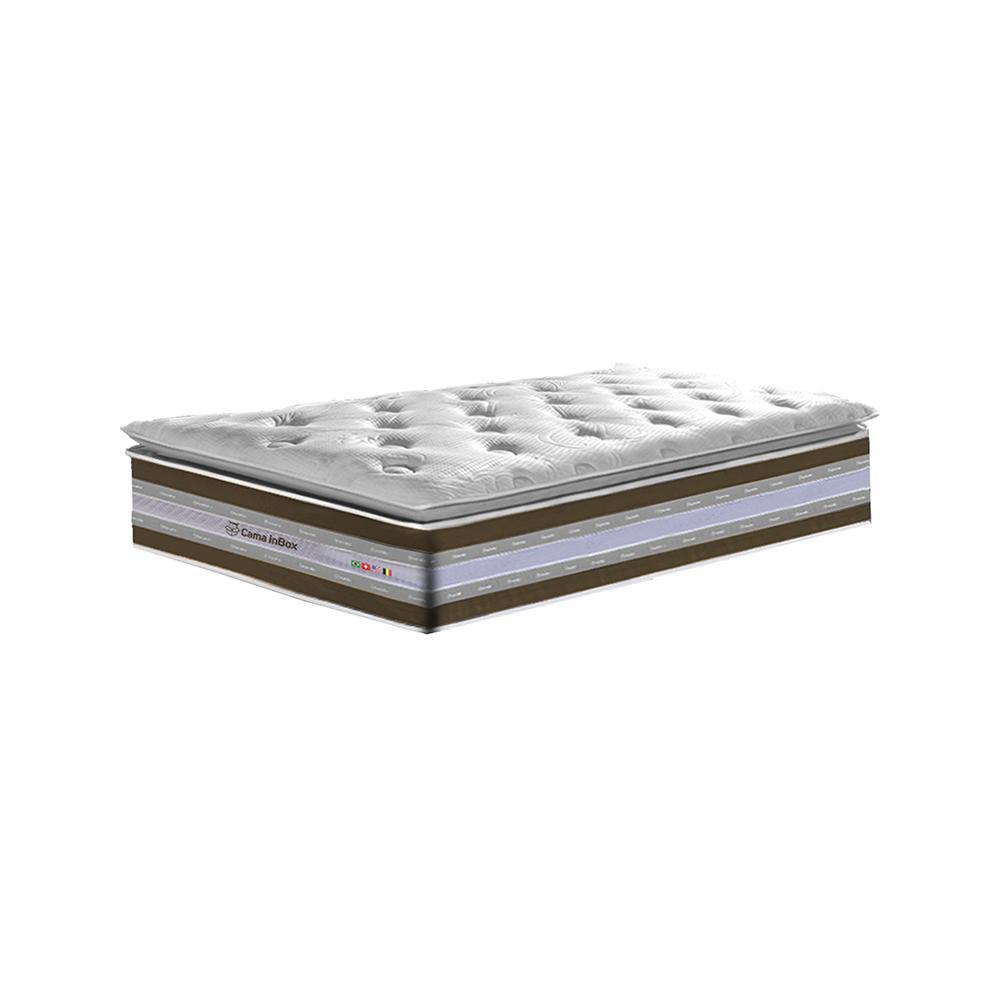 Conjunto Cama Box Solteiro de Molas Ensacadas D33 com Pillow TOP Cama inBox Select 88x188x71 Café - 4