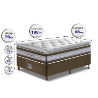 Conjunto Cama Box Solteiro de Molas Ensacadas D33 com Pillow TOP Cama inBox Select 88x188x71 Café - 2