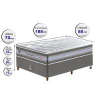 Conjunto Cama Box Solteiro de Molas Ensacadas D33 Cama inBox Select Firme 88x188x71 Cinza - 2
