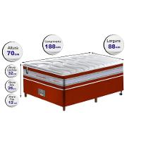 Conjunto Cama Box Solteiro de Molas Ensacadas D33 Cama inBox Select Firme 88x188x71 Vermelho - 2