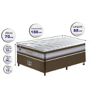Conjunto Cama Box Solteiro de Molas Ensacadas D33 Cama inBox Select Firme 88x188x71 Café - 2