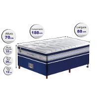 Conjunto Cama Box Solteiro de Molas Ensacadas D33 Cama inBox Select Firme 88x188x71 Azul - 2