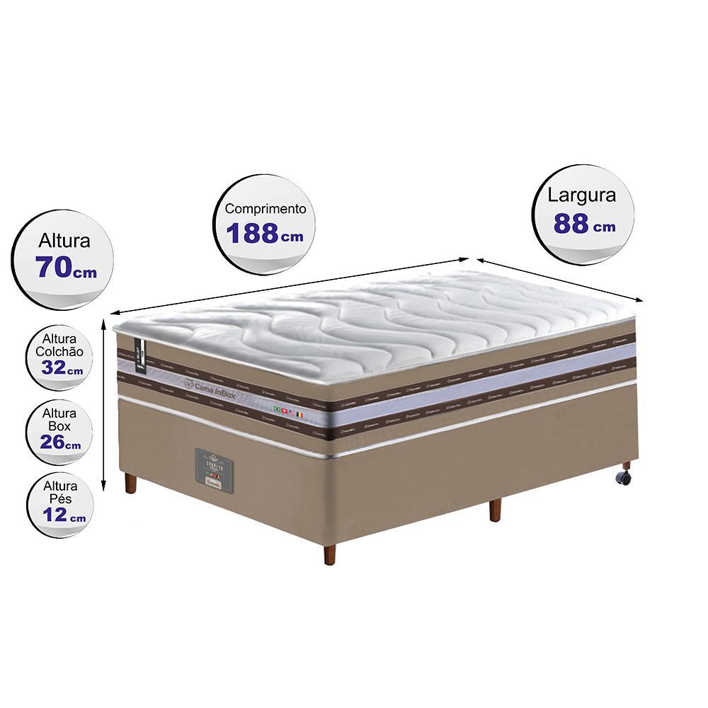 Conjunto Cama Box Solteiro de Molas Ensacadas D33 Cama inBox Select Firme 88x188x71 Bege - 2