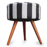 Puff Cama Inbox Hamburgo Redondo com Pés em Madeira Maciça Tecido Suede