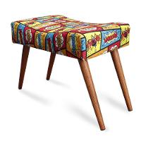 Puff Cama inBox Boom Retangular com Pés em Madeira Maciça Tecido Suede - 1