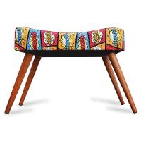 Puff Cama inBox Boom Retangular com Pés em Madeira Maciça Tecido Suede