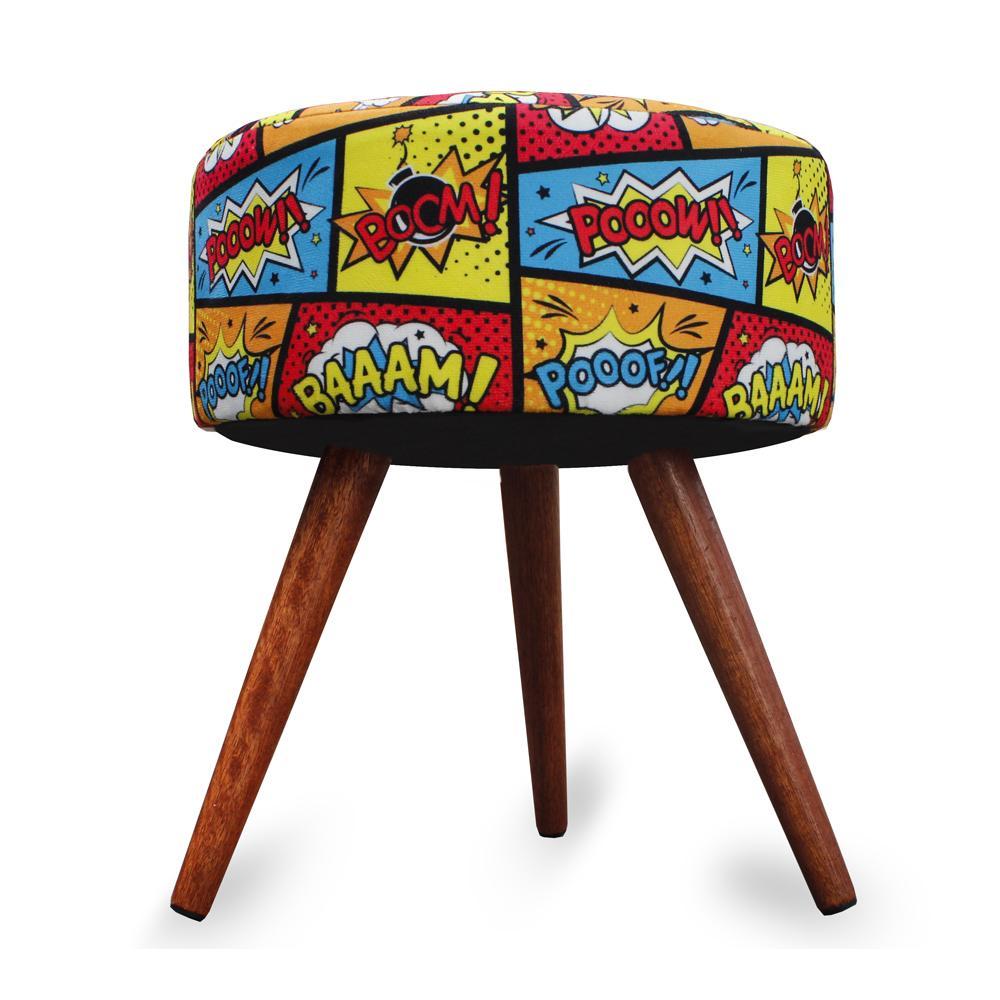 Puff Cama Inbox Boom Redondo com Pés em Madeira Maciça Tecido Suede - 5